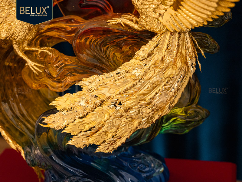 Tượng Đôi Công Ôm Ngọc dát vàng 24K&nbsp;36x28x17cm